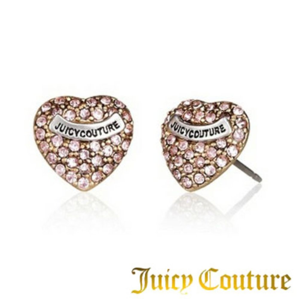 Juicy Couture Pink Rhinestone Stud Earrings